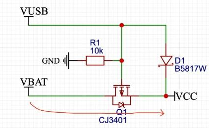 USB外接電源 鋰電池自動(dòng)切換電路